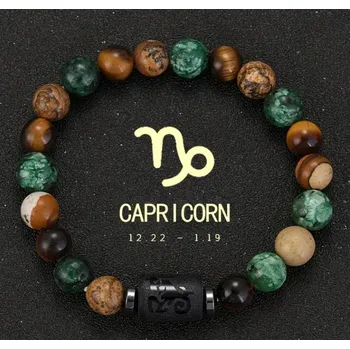 Šperk Astrologický náramek s přírodními kameny - unisex - znamení Kozoroh 22.12 - 20.1.