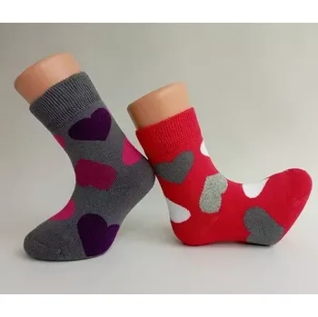 Dětské froté ponožky Srdce - 29-32 / červená