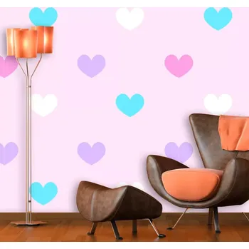 Tapeta Sablio Tapeta Srdce vedle srdce - 125x75 cm