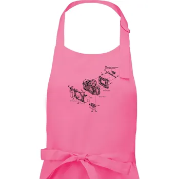 Kuchyňská zástěra Nákres Digitální fotoaparát - Pánská zástěra na vaření - Univerzální velikost ( Růžová )