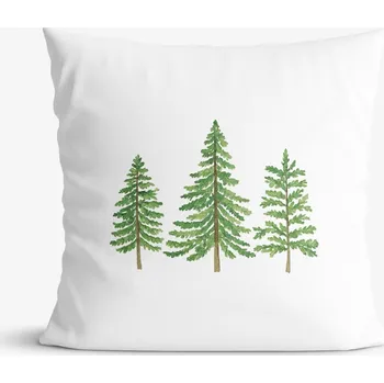 Povlak na dekorativní polštářek Vánoční dekorační povlak na polštář - Zimní stromečky 45 x 45 cm
