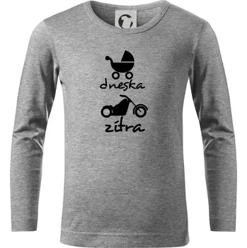 Dnes zítra Harley - Triko dětské Long Sleeve - 158 cm/12 let ( Tmavě šedý melír )