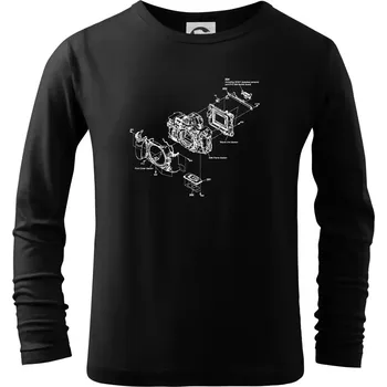 Chlapecké tričko Nákres Digitální fotoaparát - Triko dětské Long Sleeve - 122 cm/6 let ( Černá )