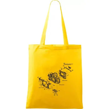 Nákupní taška Nákres Digitální fotoaparát - Taška bavlněná - 42 x 38 cm ( Žlutá )