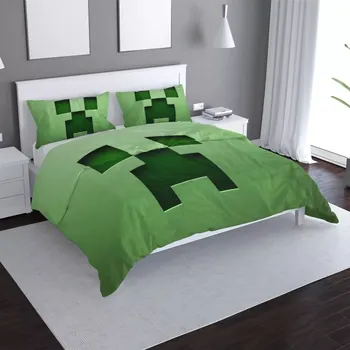 Povlečení Sablio Povlečení Green Blocks 2 - 140x220 / 90x70