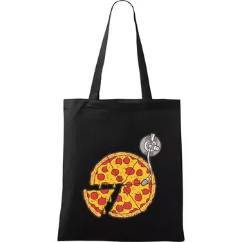 Nákupní taška Pizza DJ - Taška bavlněná - 42 x 38 cm ( Černá )