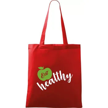Nákupní taška Eat Healthy - Taška bavlněná - 42 x 38 cm ( Červená )