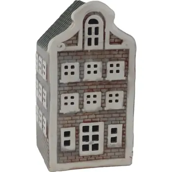 Vánoce Keramický domeček s LED osvětlením 6,5 cm x 5,5 cm x 12 cm bílá