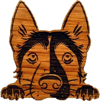 Brož Dřevěná brož – Pejsek dubový