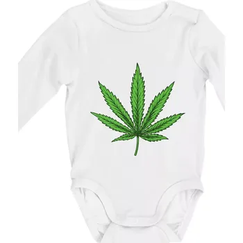 Zelený list - Body kojenecké s dlouhým rukávem - Dlouhý r. do 3 měs ( Bílá )