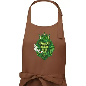 Kuchyňská zástěra Zhulený lev zelený - Pánská zástěra na vaření - Univerzální velikost ( Kakaová )