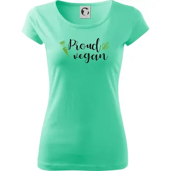 Dámské tričko Proud vegan - Dámské triko Pure - XS ( Mátová )
