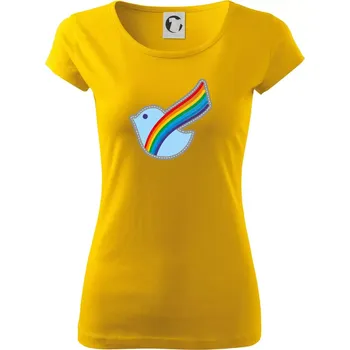 Duhová holubice - Dámské triko Pure - 2XL ( Žlutá )