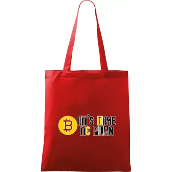 It's time to plan bitcoin - Taška bavlněná - 42 x 38 cm ( Červená )
