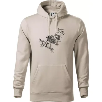 Pánská mikina Nákres Digitální fotoaparát - Mikina pánská Cape s kapucí - 4XL ( Ledově šedá )