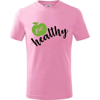 Eat Healthy - Tričko dětské bavlněné - 122 cm/6 let ( Růžová )