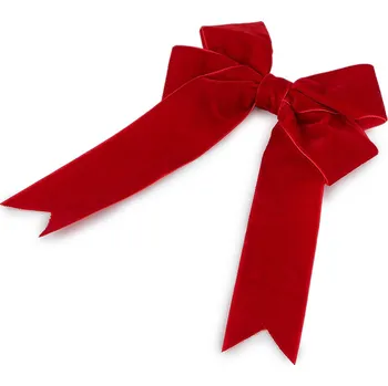 Vánoční dekorace Vánoční mašle sametová dvojitá 13x18 cm, malé, 3 červená