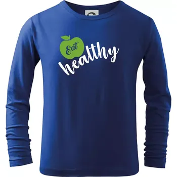 Chlapecké tričko Eat Healthy - Triko dětské Long Sleeve - 134 cm/8 let ( Královská modrá )