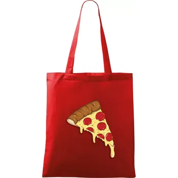 Nákupní taška Pizza pro gurmány - Taška bavlněná - 42 x 38 cm ( Červená )