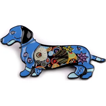 Náramek Brož jezevčík, malé, 3 modrá