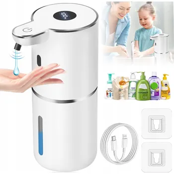 Dávkovač mýdla BEZDOTYKOVÝ DÁVKOVAČ MÝDLA 380 ML AUTOMATICKÝ USB NABÍJECÍ MONTÁŽ NA STĚNU