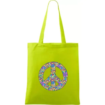 Peace symbol mandela - Taška bavlněná - 42 x 38 cm ( Limetková )