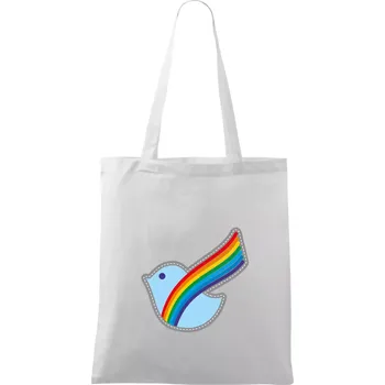 Duhová holubice - Taška bavlněná - 42 x 38 cm ( Bílá )