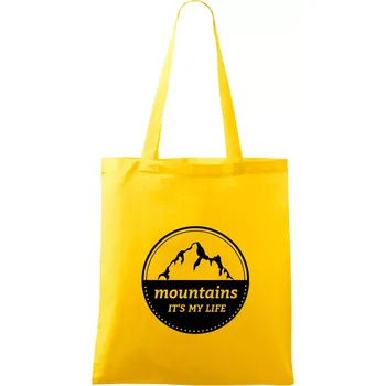 Mountains it's my life - Taška bavlněná - 42 x 38 cm ( Žlutá )