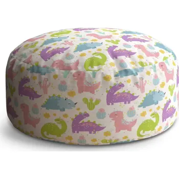 Taburet Sablio Taburet Circle Dinosauři s kaktusy: 38x48 cm