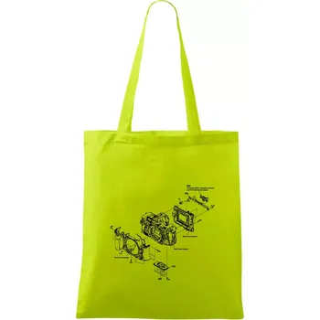 Nákres Digitální fotoaparát - Taška bavlněná - 42 x 38 cm ( Limetková )