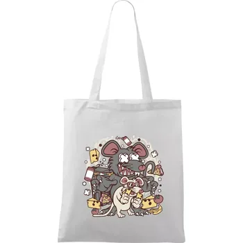 Myší restaurant - Taška bavlněná - 42 x 38 cm ( Bílá )