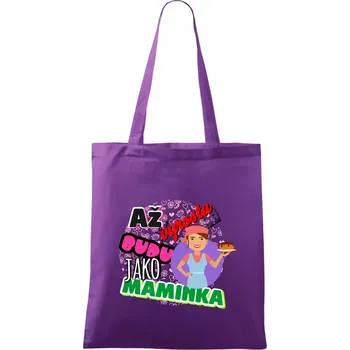 Nákupní taška Až vyrostu budu jako maminka - cukrářka - Taška bavlněná - 42 x 38 cm ( Fialová )