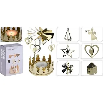 Bytová dekorace M.A.T. Group Zvonění andělské 13x8cm zlatá 6 dekorů 385950