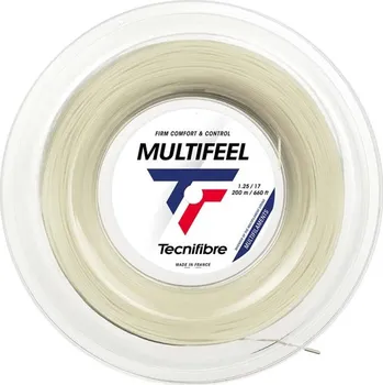 Struna na výplet tenisové rakety Tenisový výplet Tecnifibre Multifeel (200 m) - natural Přírodní (1.25 mm)