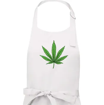 Kuchyňská zástěra Zelený list - Dámská zástěra na vaření - Univerzální velikost ( Bílá )