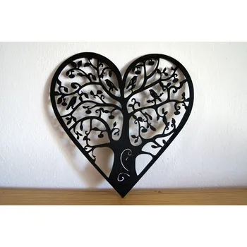 Obraz Mácova Dílna Dekorace Strom života v srdíčku Velikost a barva: 20cm, bílá