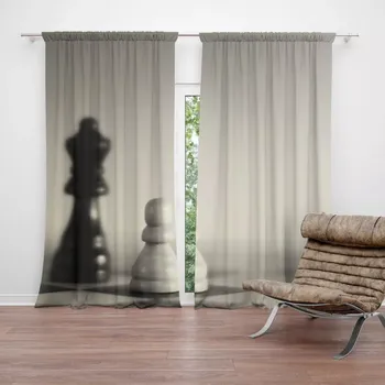 Závěs Sablio Závěs Šachy: 2ks 140x250cm