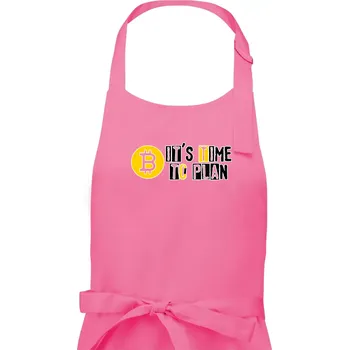 Kuchyňská zástěra It's time to plan bitcoin - Pánská zástěra na vaření - Univerzální velikost ( Růžová )