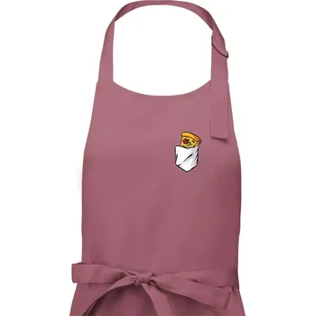 Kuchyňská zástěra Pizza v kapse - Pánská zástěra na vaření - Univerzální velikost ( Starorůžová )