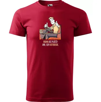 Pánské oblečení Sablio Tričko s potiskem Ano, jsem autobusák - červené XL