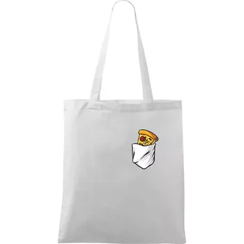 Pizza v kapse - Taška bavlněná - 42 x 38 cm ( Bílá )