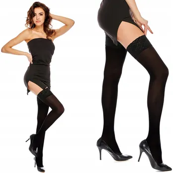 Dámské punčochy Anet dámské samodržící punčochy polomatné 60 DEN velikost 3/4