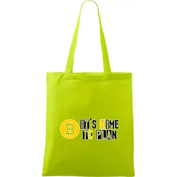 It's time to plan bitcoin - Taška bavlněná - 42 x 38 cm ( Limetková )