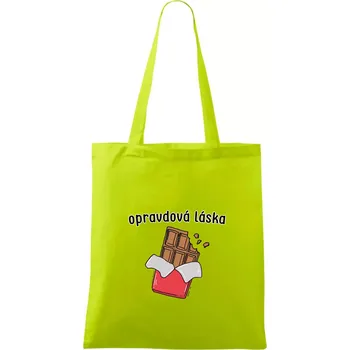 Čokoláda opravdová láska - Taška bavlněná - 42 x 38 cm ( Limetková )