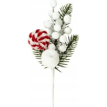 Vánoční dekorace VÁNOČNÍ DEKORACE EFEKTNÍ ZIMNÍ VĚTVIČKA S LÍZÁTKEM VB6309 ARPEX