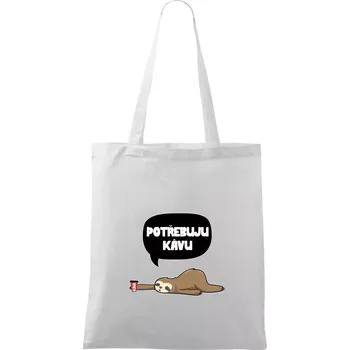Potřebuju kávu lenochod - Taška bavlněná - 42 x 38 cm ( Bílá )