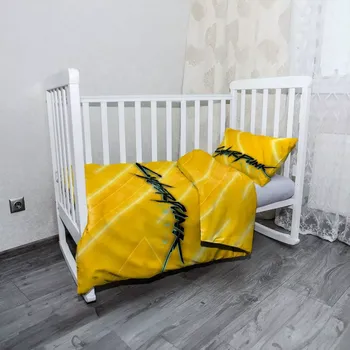 Povlečení Sablio Mikroplyšové dětské povlečení do postýlky Cyberpunk 2077 Žlutý - 120x90 / 40x60