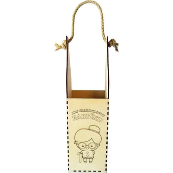 Stojan na víno Mácova Dílna Dřevěný box na víno - pro starostlivou babičku