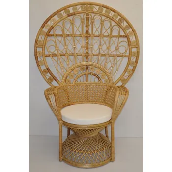 Křeslo Ratanové křeslo King medové polstr bílý