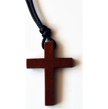Náramek Křížek z dřeva na šňůrce 3×4 cm – Macova dílna
